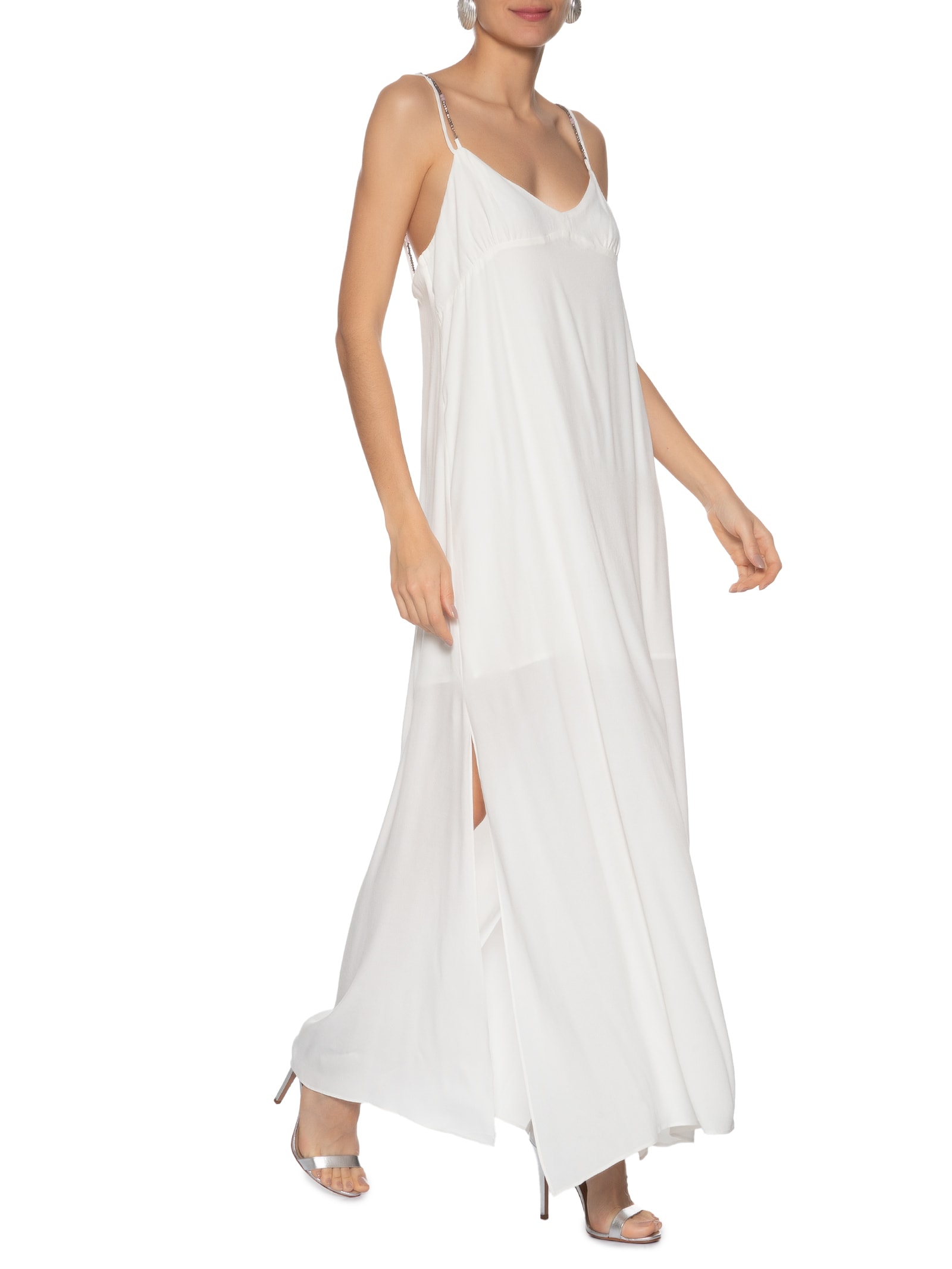 Vestido Longo Alças Cristais - Branco by ANIMALE JEANS