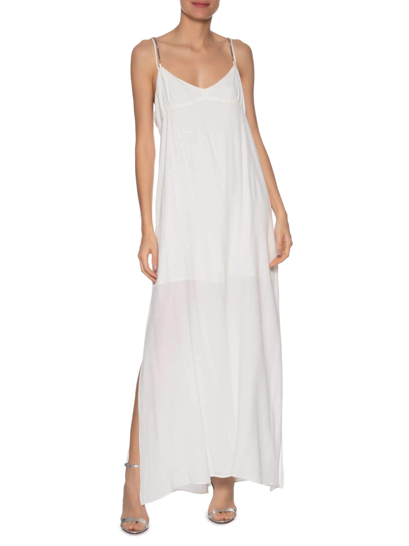 Vestido Longo Alças Cristais - Branco by ANIMALE JEANS