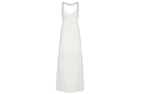 Vestido Longo Alças Cristais - Branco