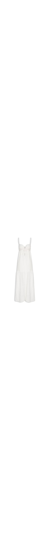 Vestido Longo Alcinha Bordado Listra Ba - Branco