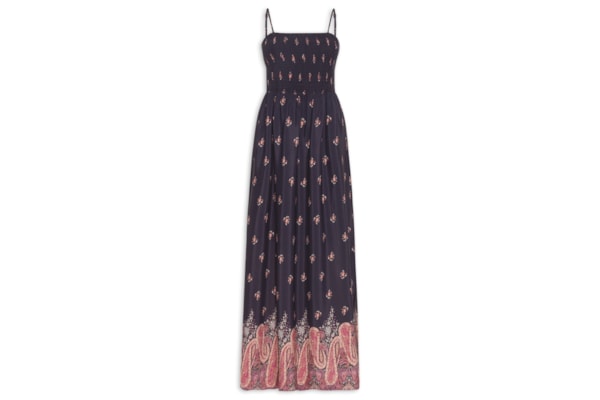 Vestido Longo Alcinha Estampada Mian - Preto