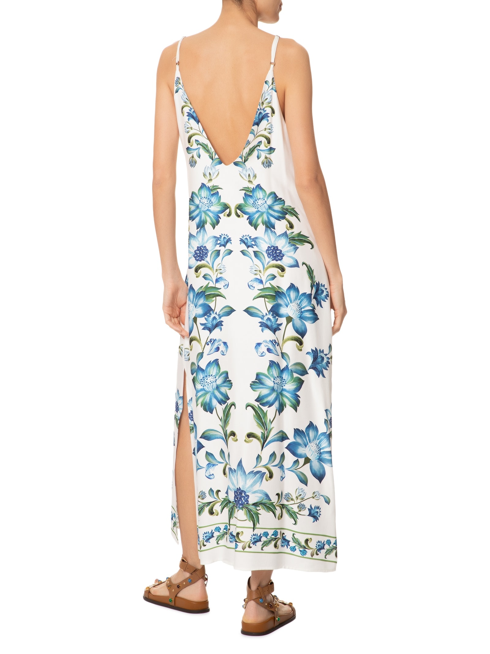 Vestido Longo Alcinha Laura Branco Farm