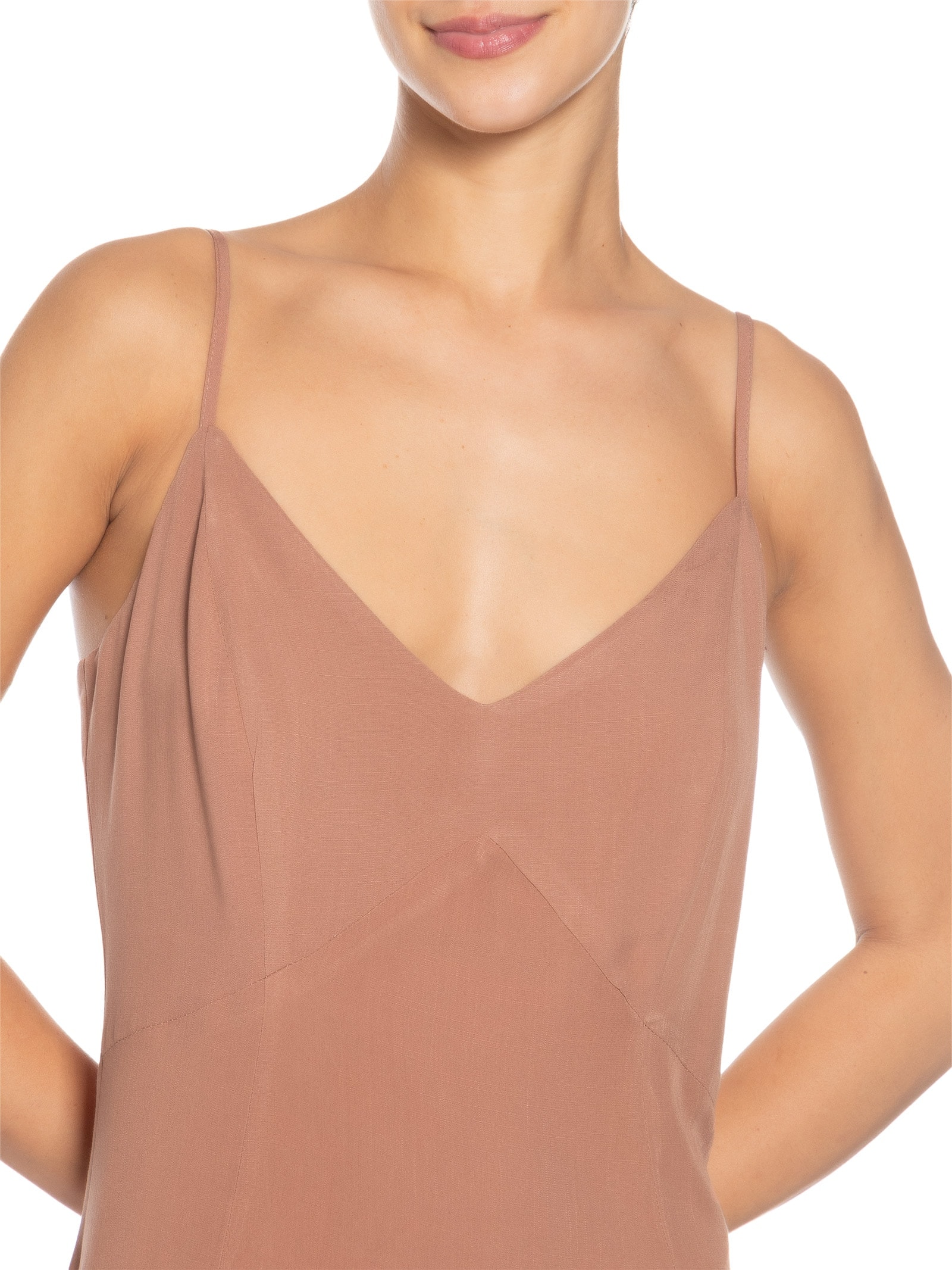 Vestido Longo Alcinha Marrom Basiq