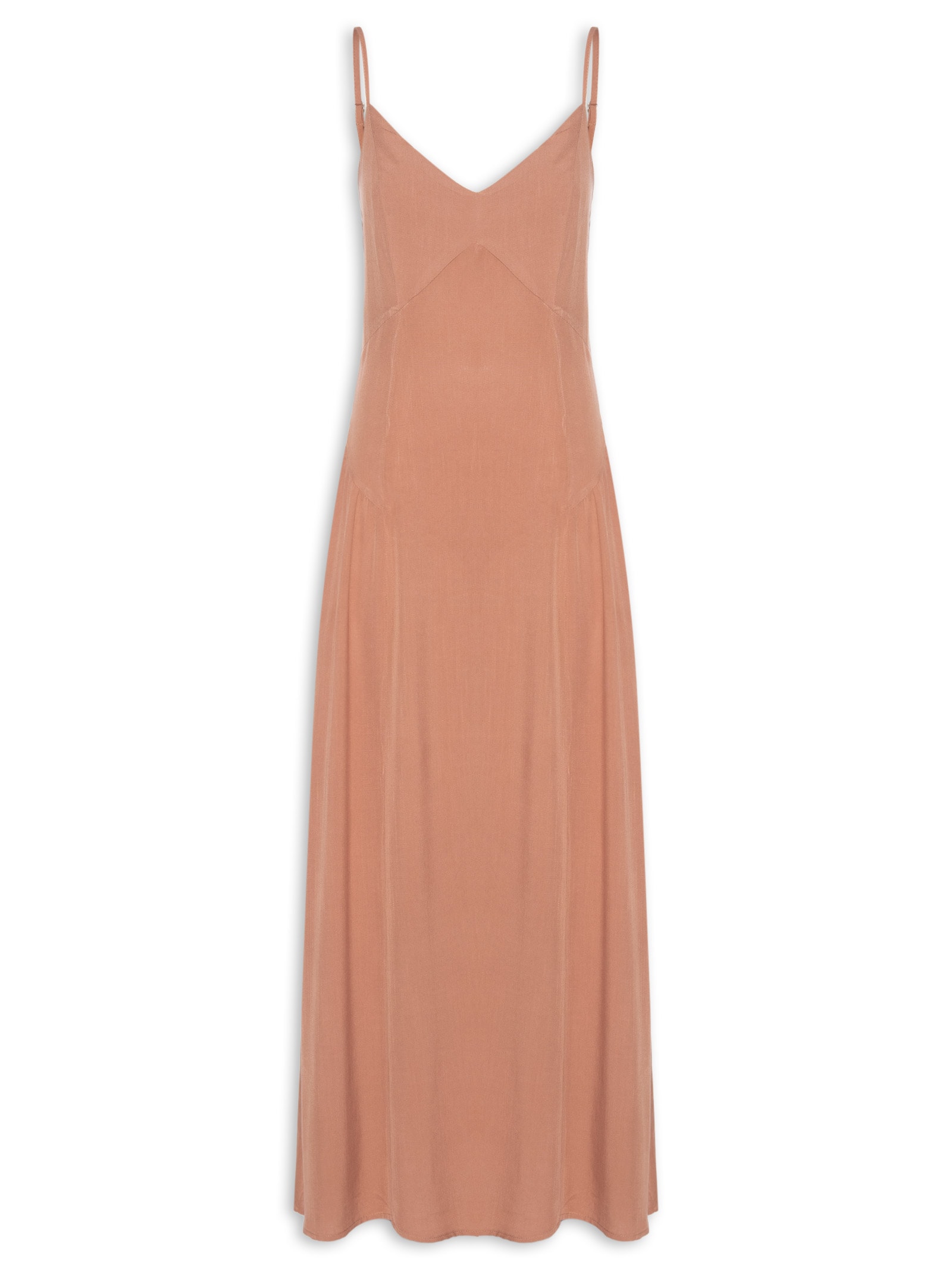 Vestido Longo Alcinha Marrom Basiq
