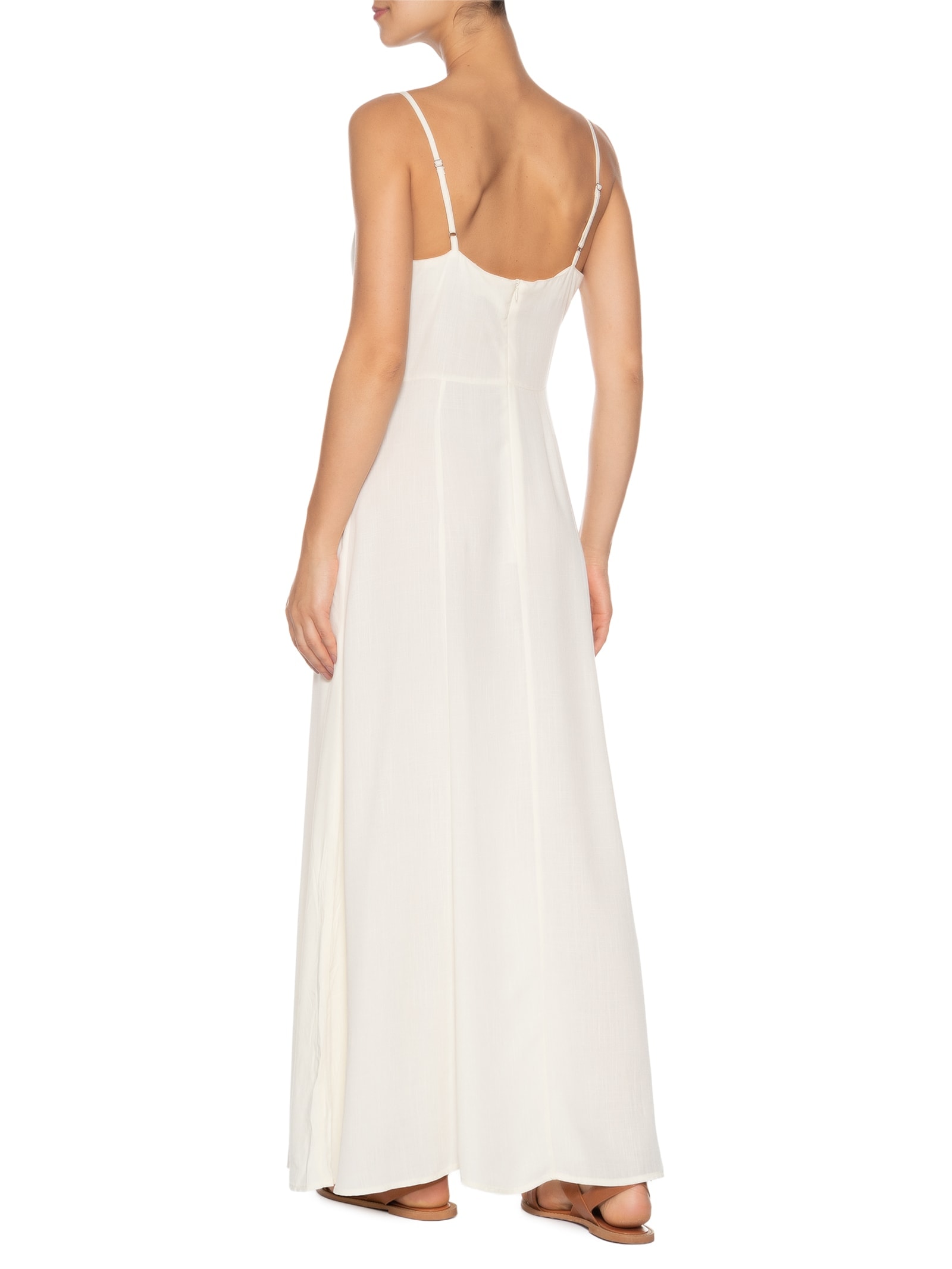 Vestido Longo Alcinha Off White Basiq