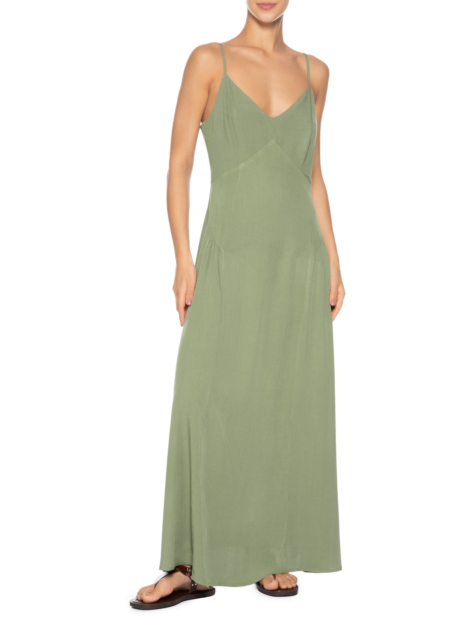Vestido Longo Alcinha Verde Basiq