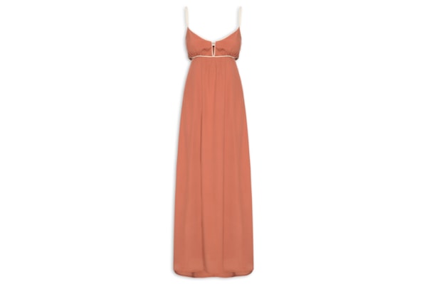 Vestido Longo Alcinha Vivo Bicolor - Laranja