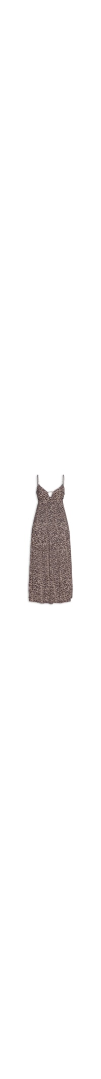 Vestido Longo Alcinhas Estampa Trace - Preto