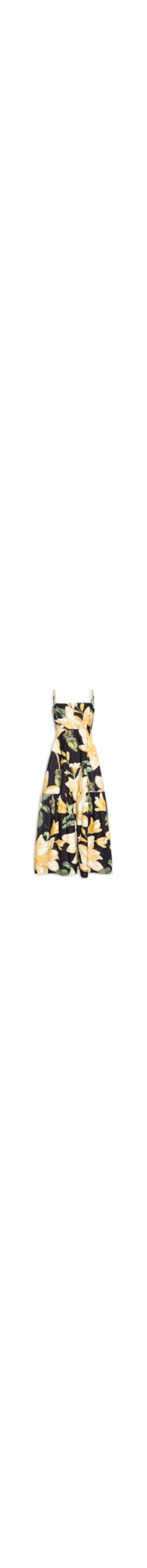 Vestido Longo Alcinhas Flor Nana - Preto