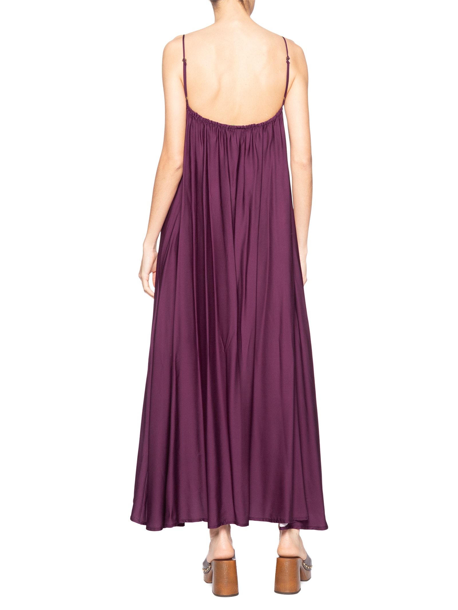 Vestido Longo Alcinhas Papoula  Roxo Farm