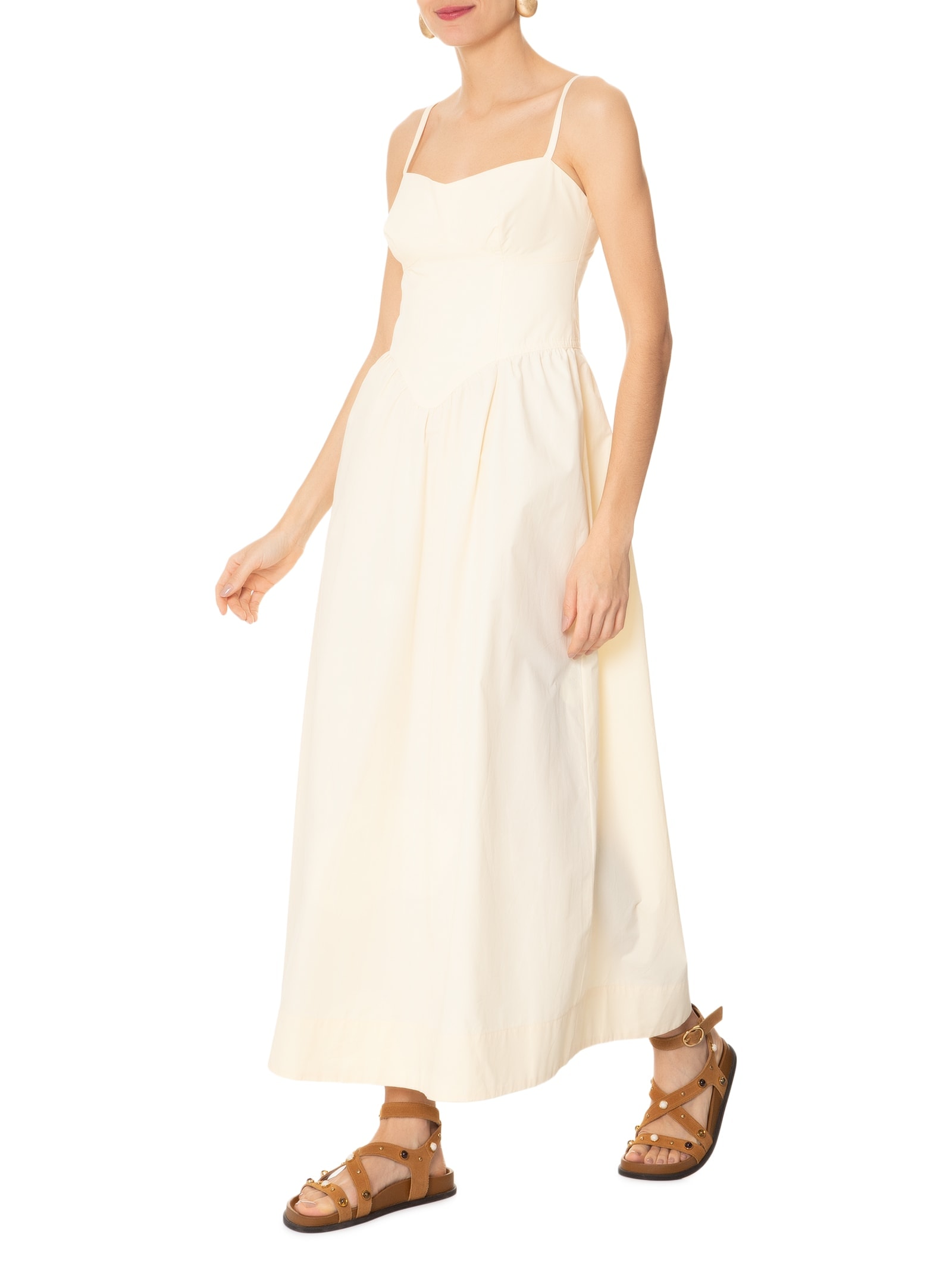 Vestido Longo Algodão Estruturado Amarelo Dress To