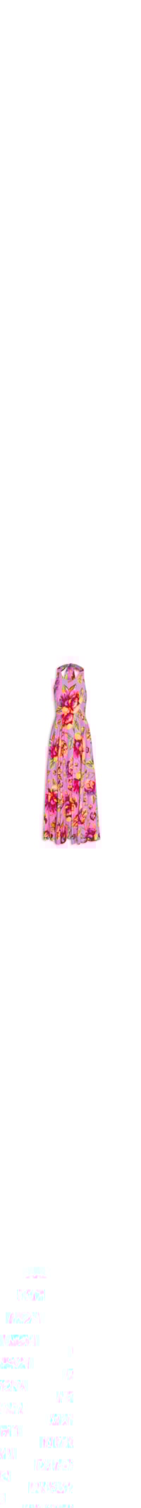 Vestido Longo Amarração Flor Céu - Rosa