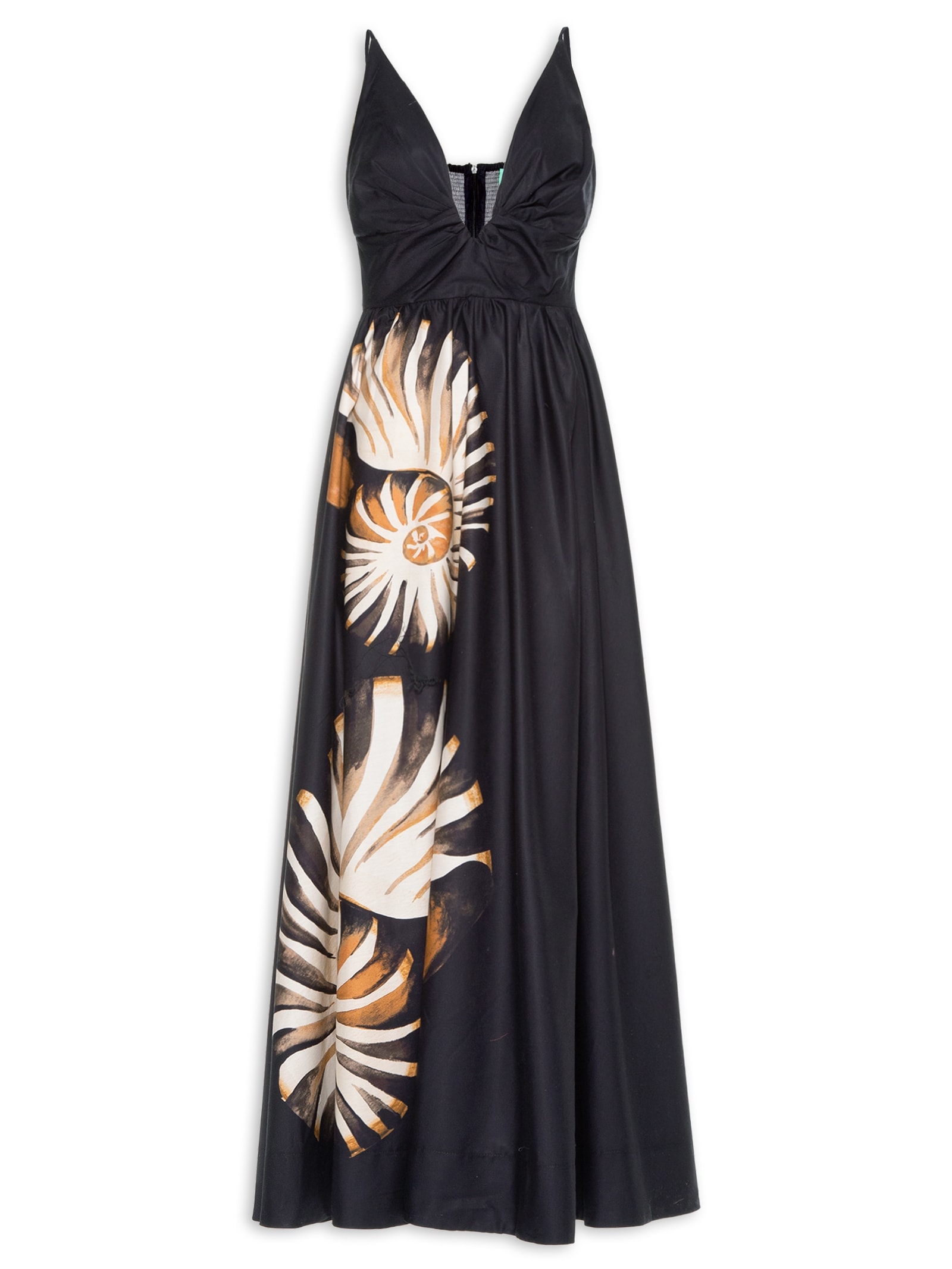 Vestido Longo Amonita Preto Farm