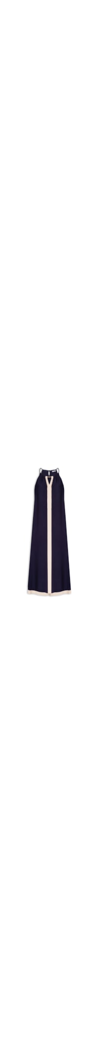 Vestido Longo Amplo Bicolor - Azul