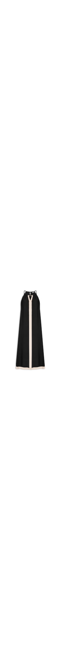 Vestido Longo Amplo Bicolor - Preto