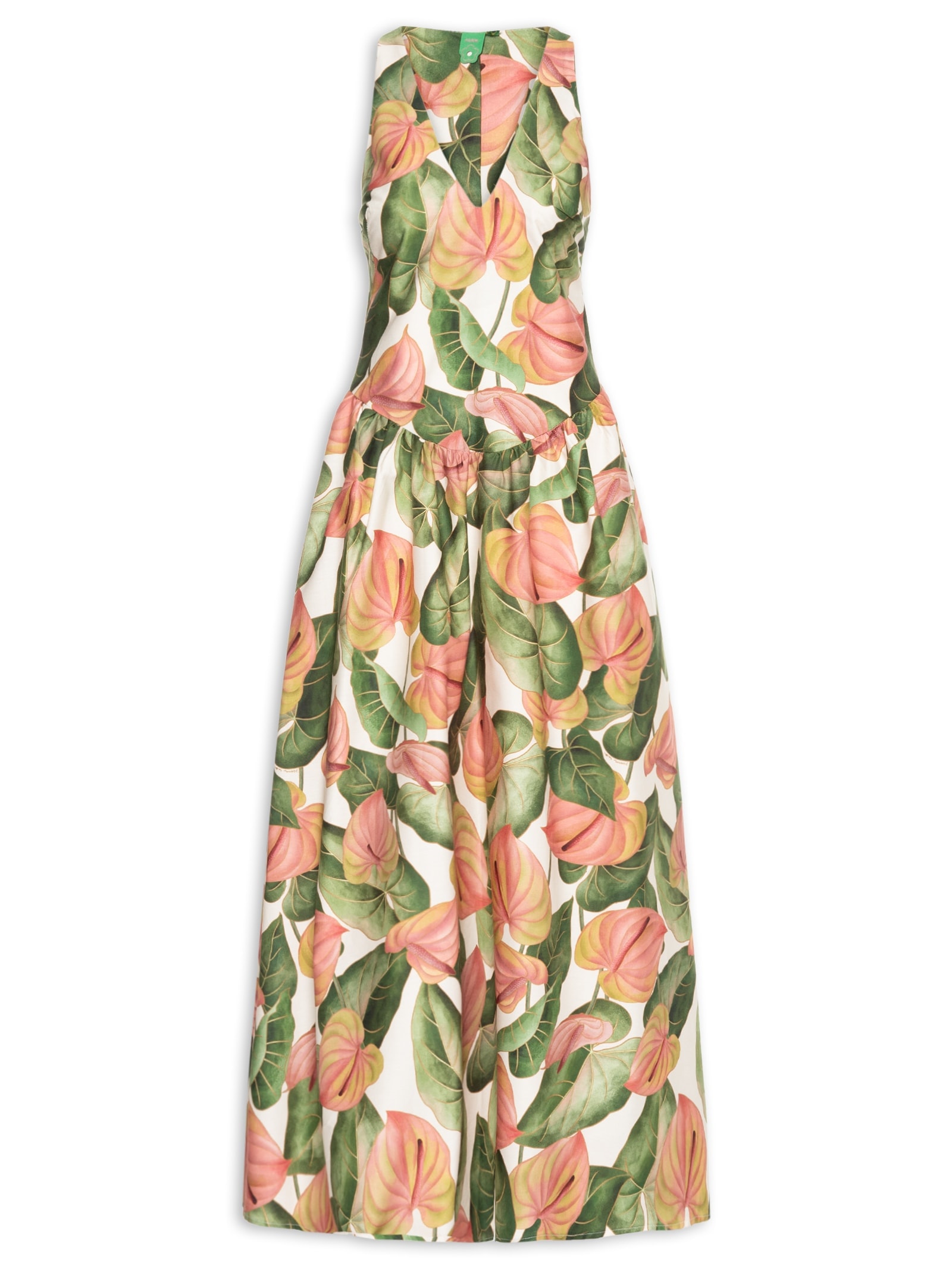 Vestido Longo Anturio Corrido Verde Farm