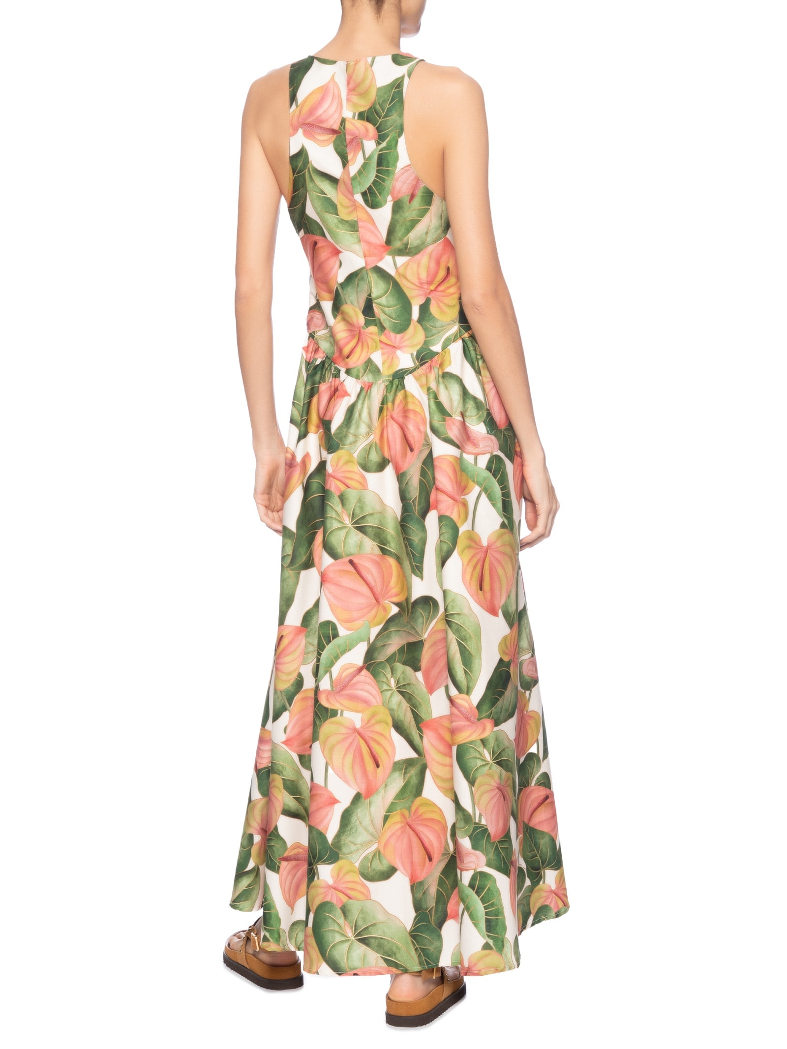 Vestido Longo Anturio Corrido Verde Farm