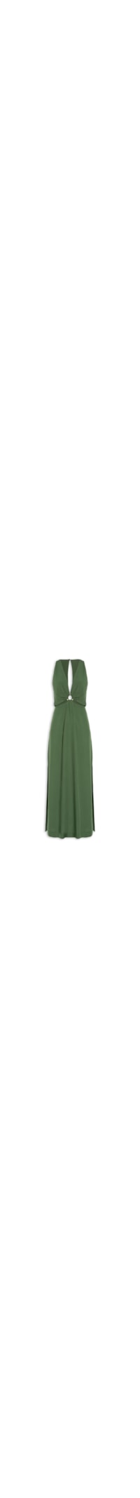 Vestido Longo Argola Decote Frente - Verde