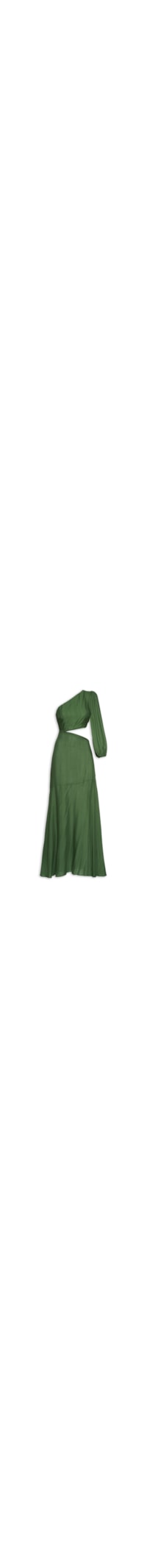 Vestido Longo Assimétrico Ombro Só - Verde