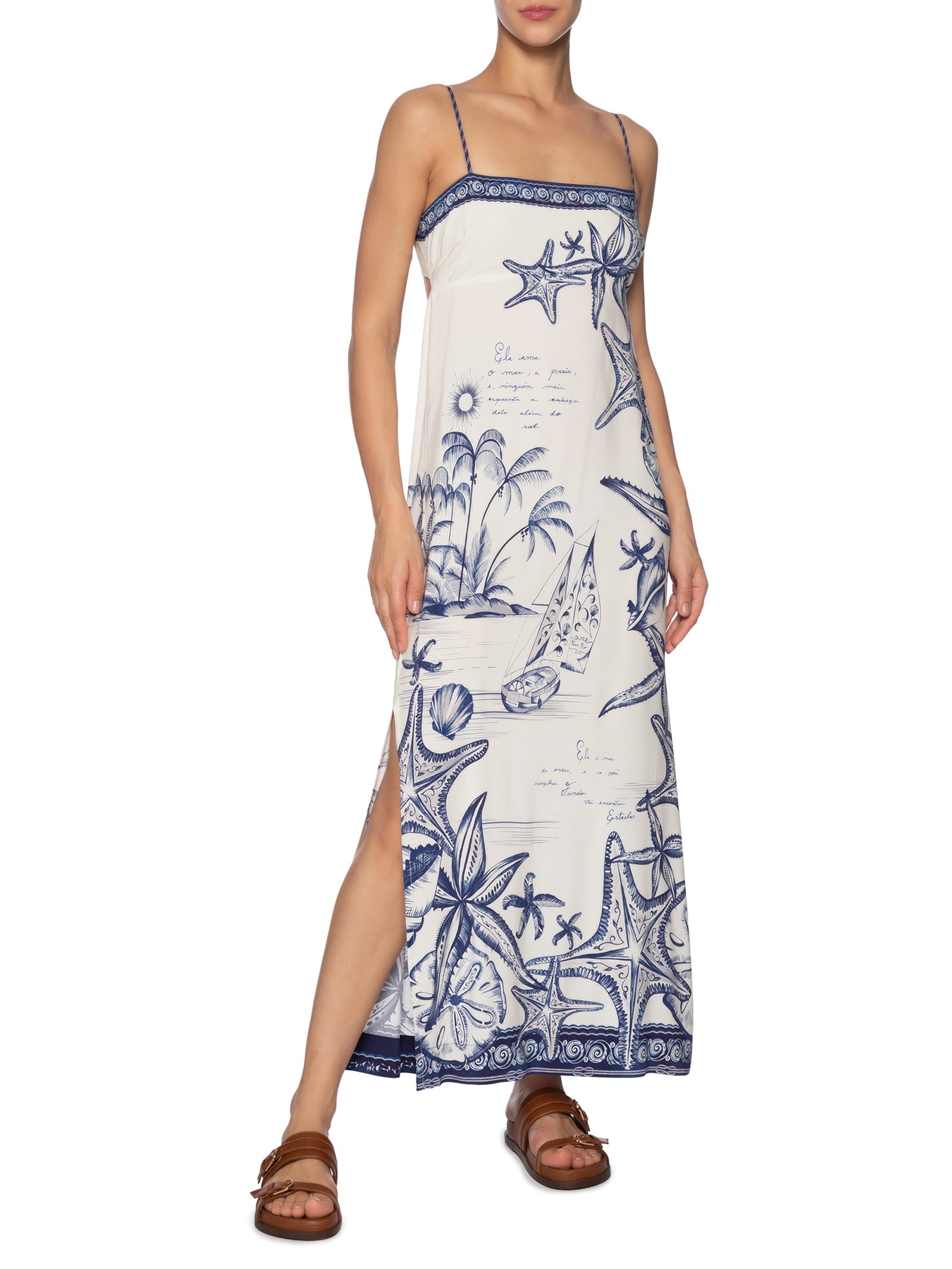 Vestido Longo Aventureiro Branco Farm