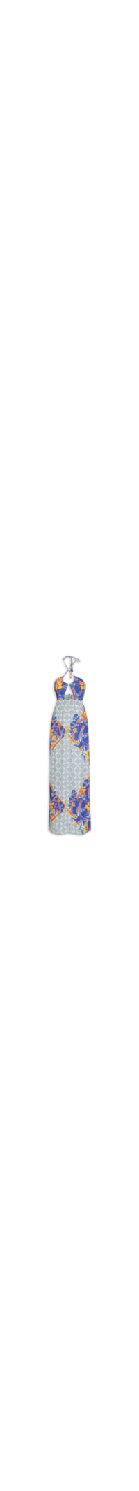 Vestido Longo Azulejo - Azul