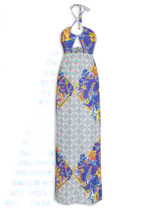 Vestido Longo Azulejo – Azul