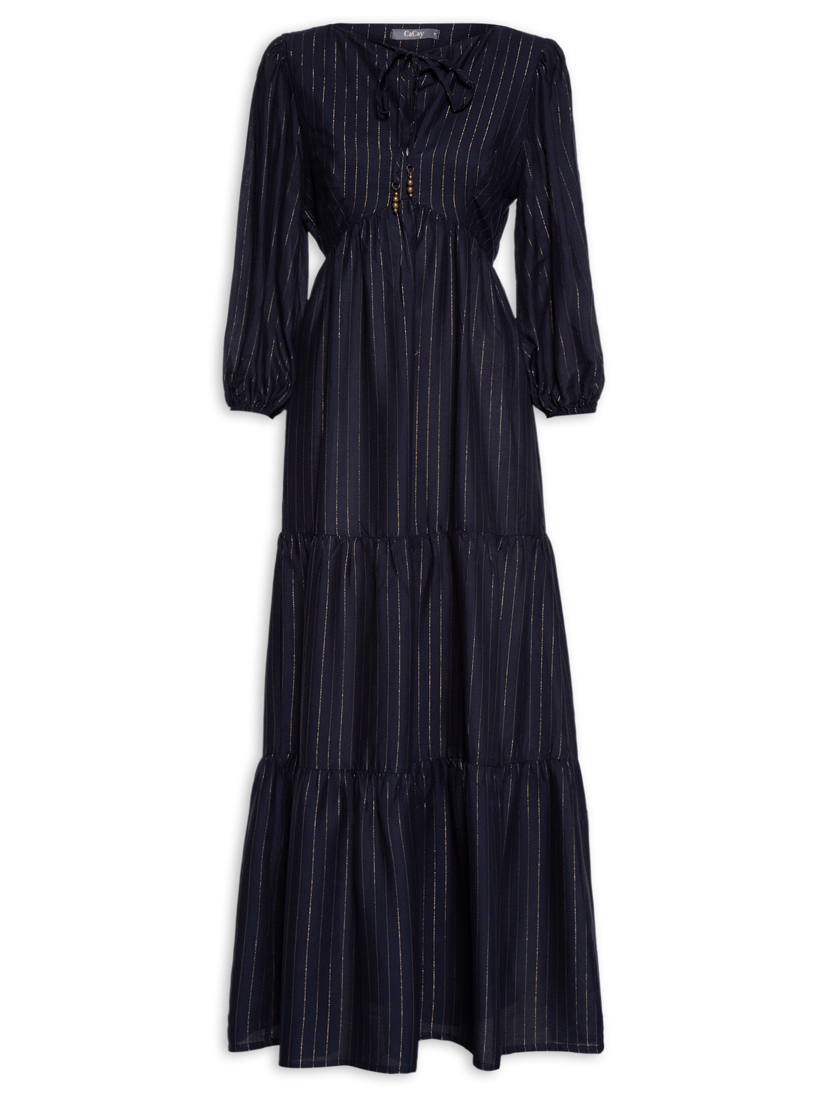 Vestido Longo Babado – Azul Cacay
