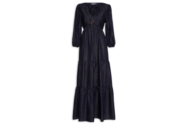 Vestido Longo Babado – Azul