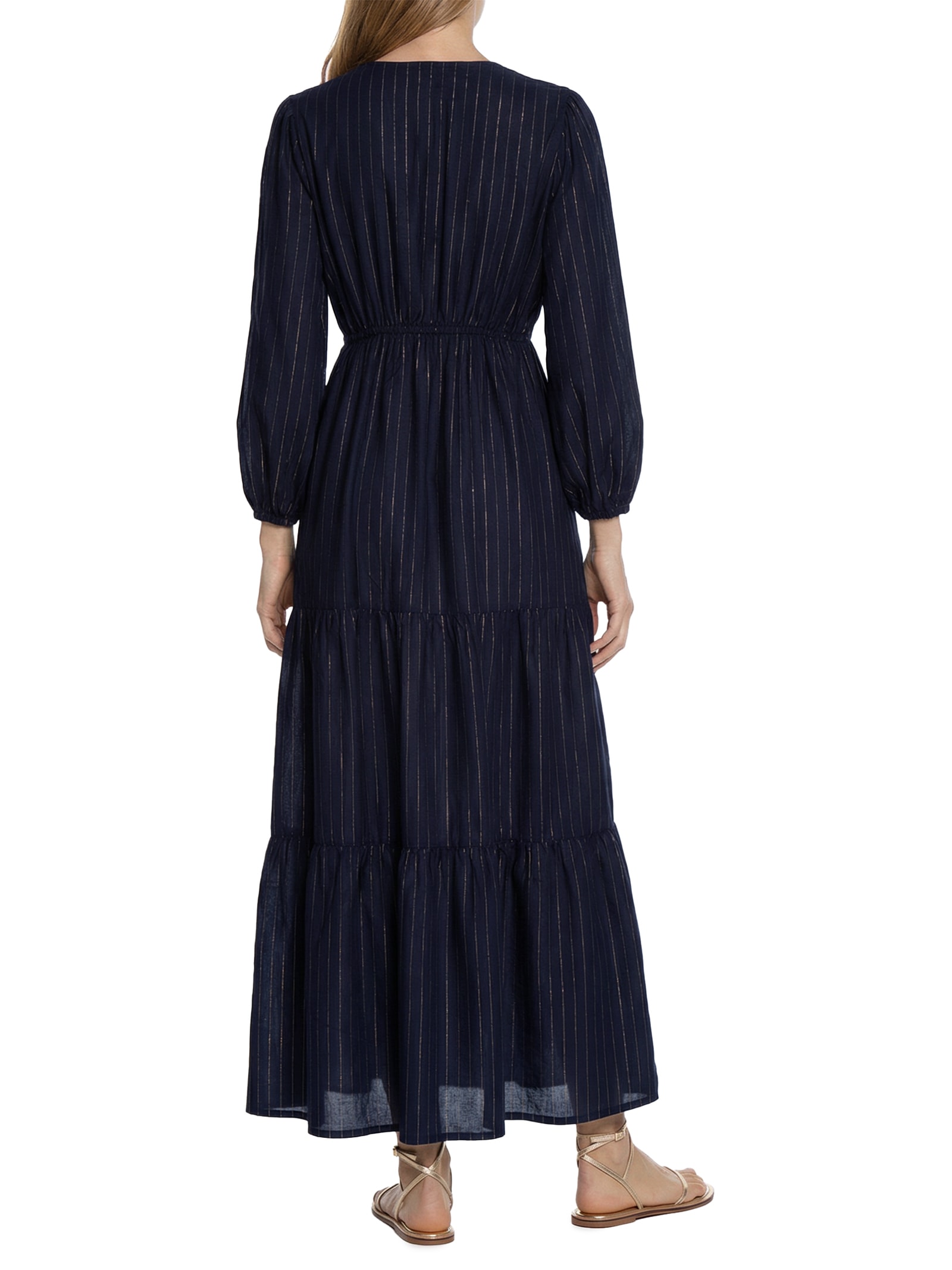 Vestido Longo Babado – Azul Cacay