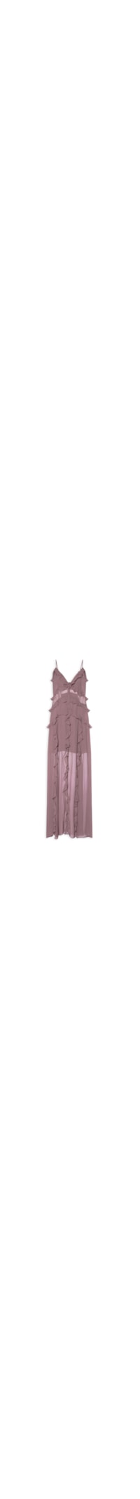 Vestido Longo Babados Taupe - Rosa