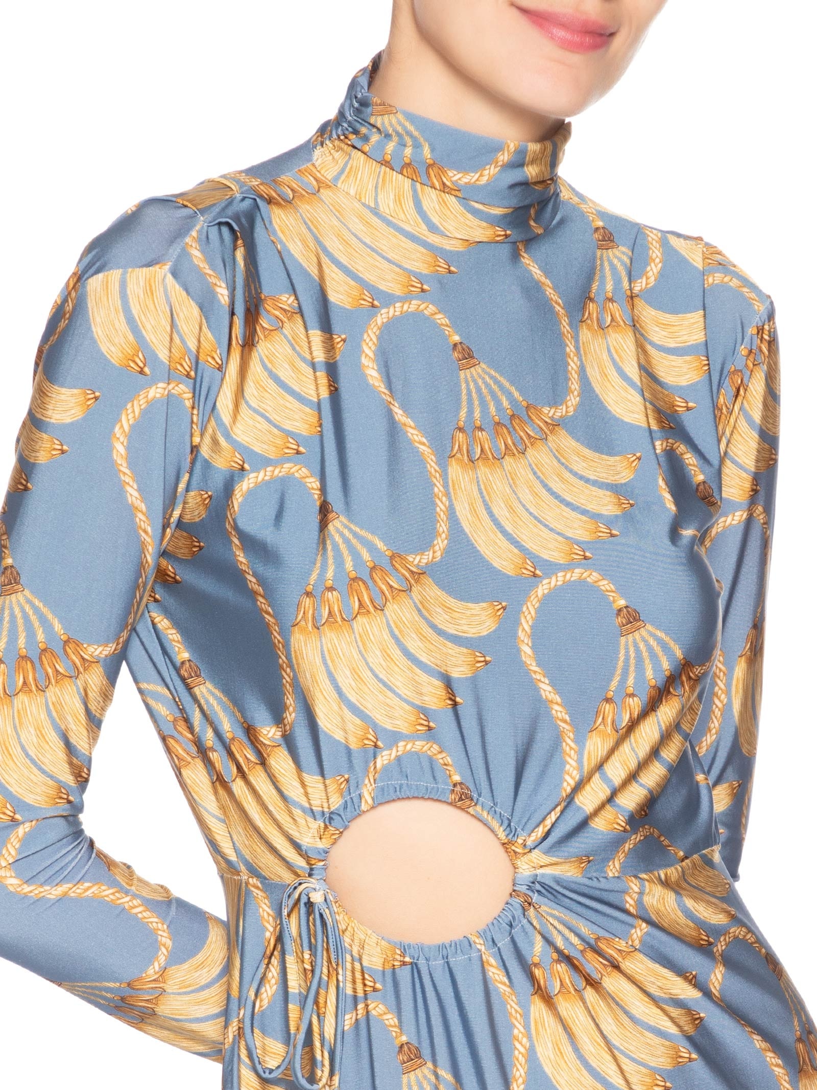 Vestido Longo Banana Tassel Azul Farm