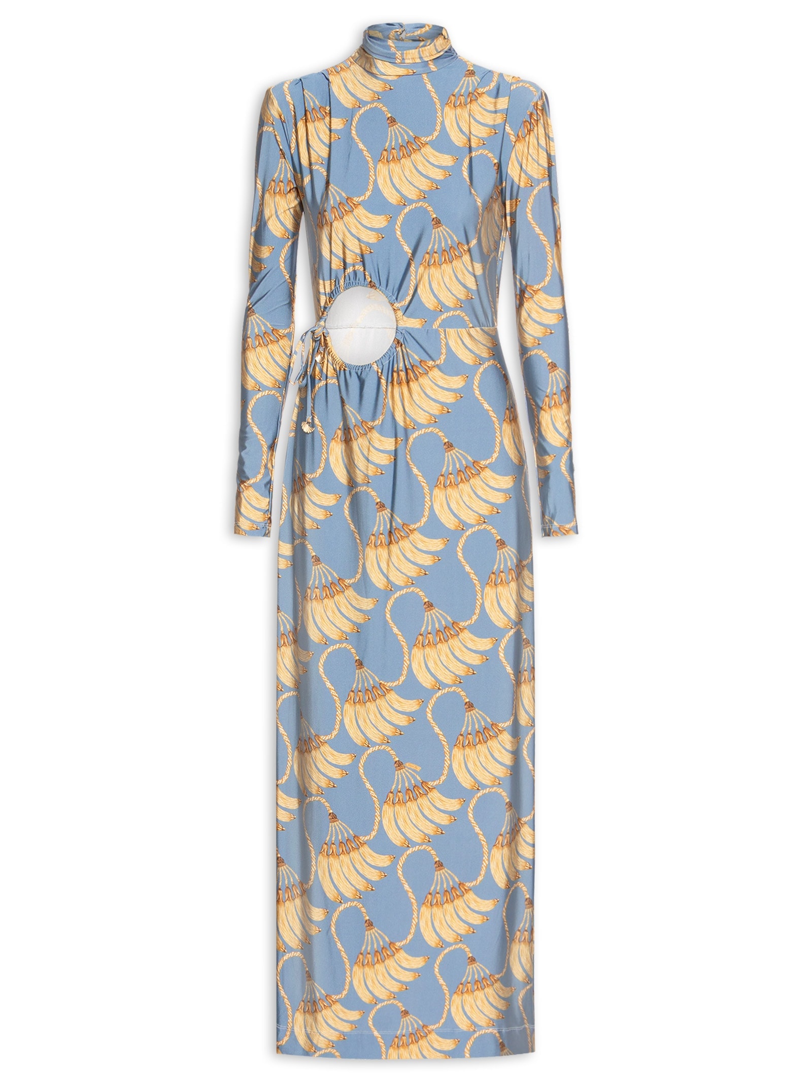 Vestido Longo Banana Tassel Azul Farm