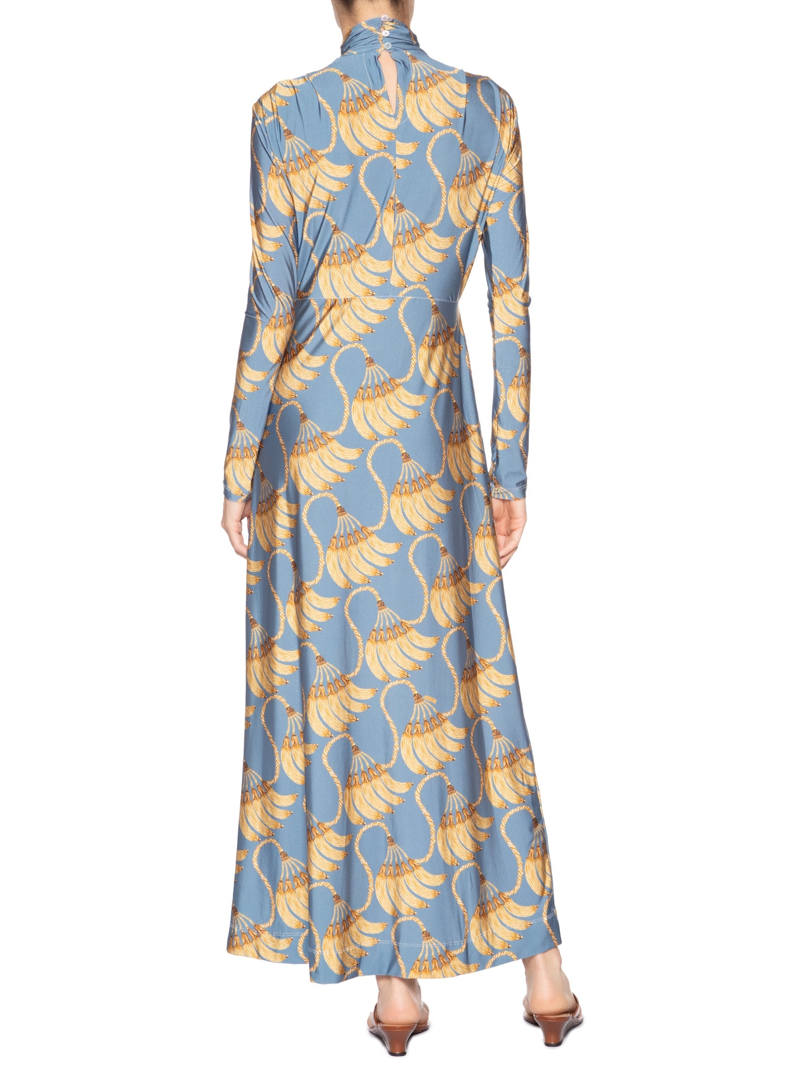 Vestido Longo Banana Tassel Azul Farm