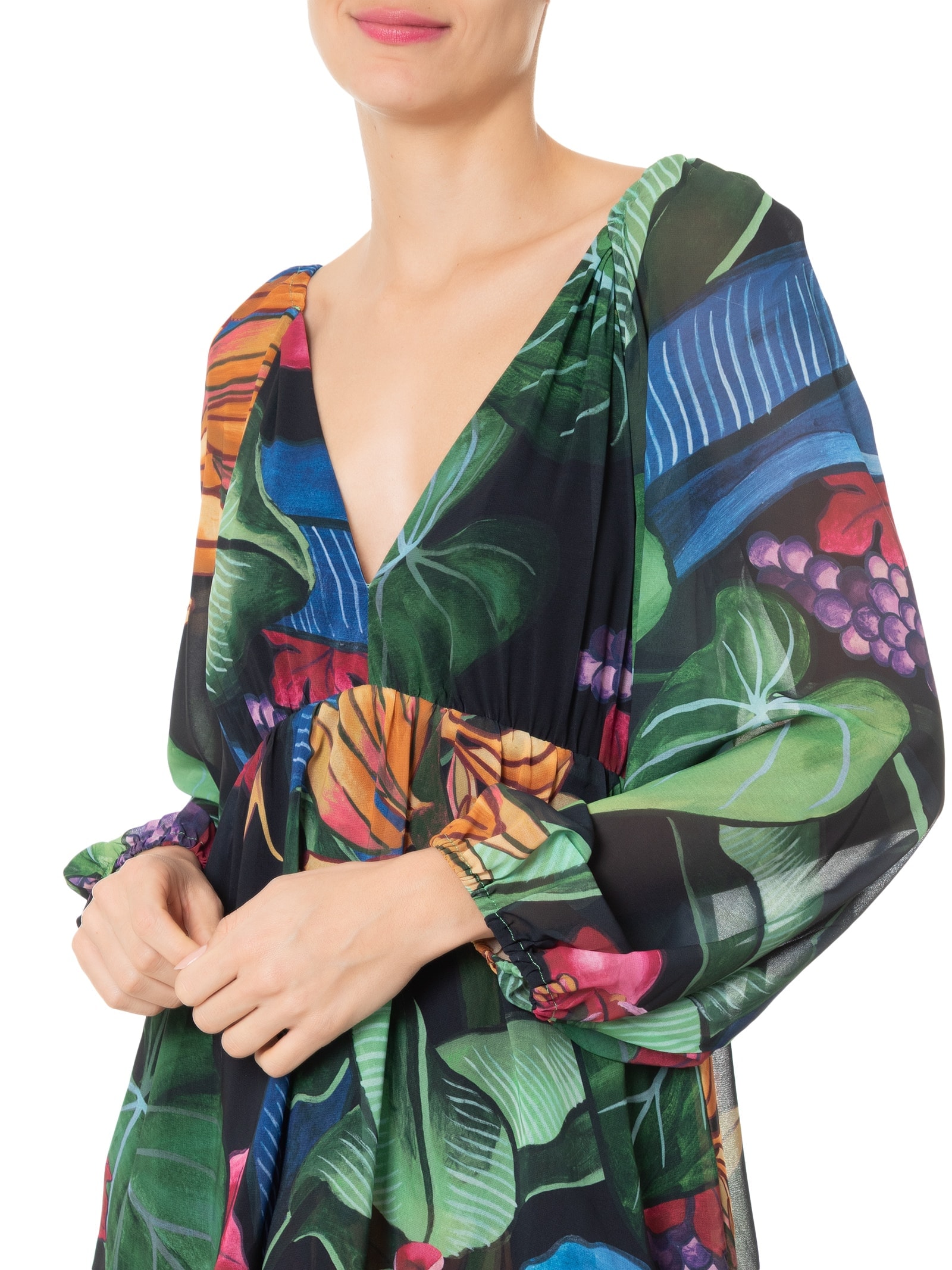 Vestido Longo Banana Uva Verde Farm