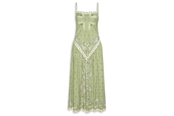 Vestido Longo Bandanas Jardim - Verde