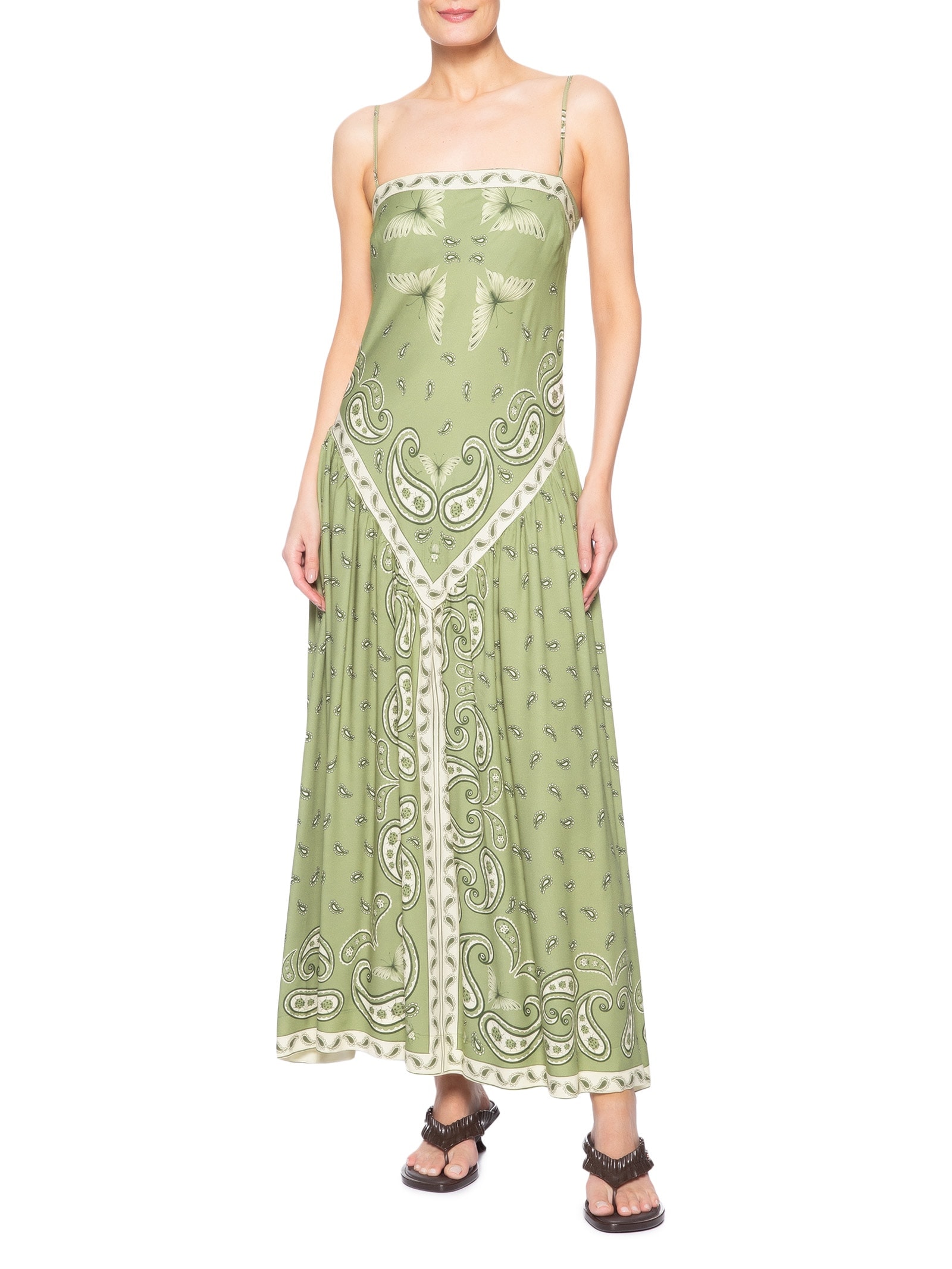 Vestido Longo Bandanas Jardim – Verde Farm
