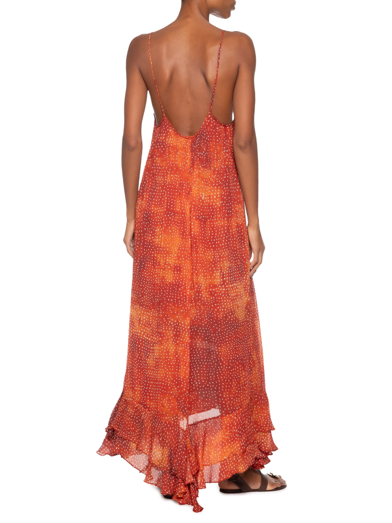 Vestido Longo Barra Babado - Laranja by ANIMALE
