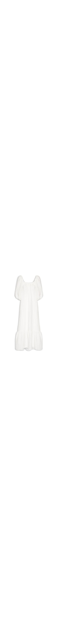 Vestido Longo Barra Babado - Off White