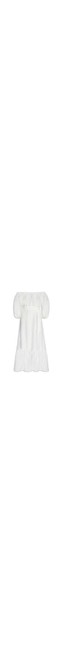 Vestido Longo Barra Babado - Off White