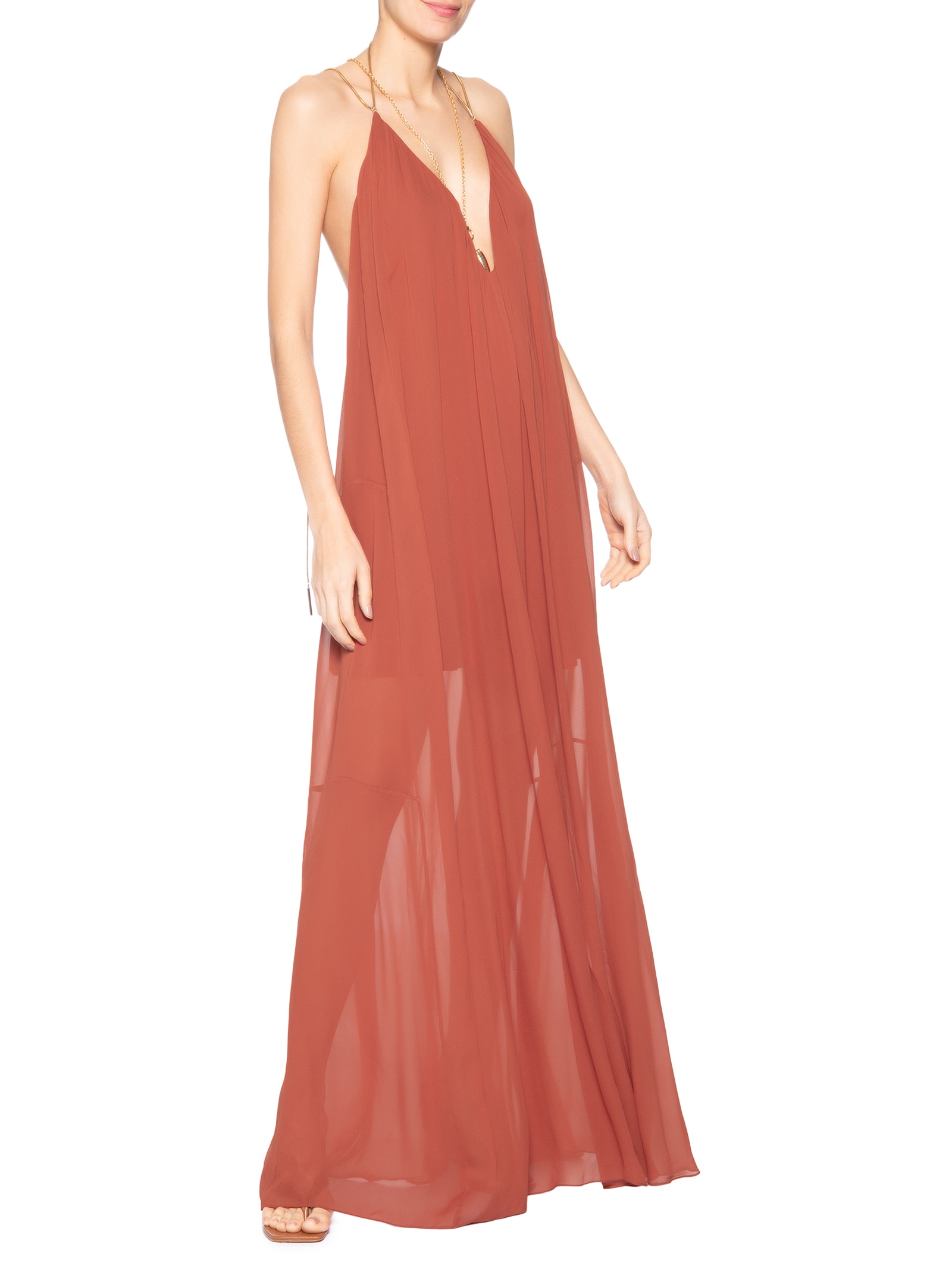 Vestido Longo Bia Vermelho Animale