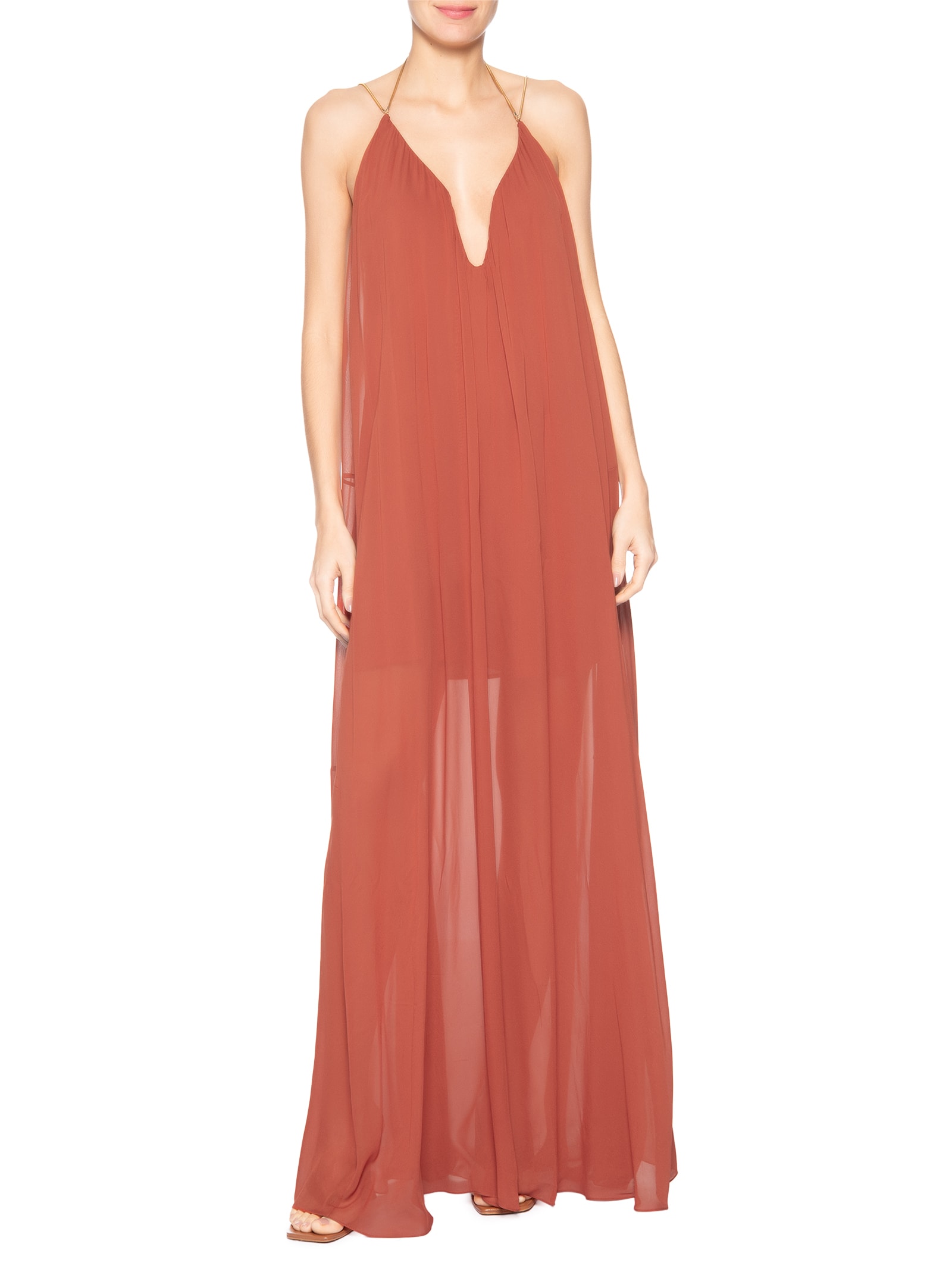 Vestido Longo Bia Vermelho Animale