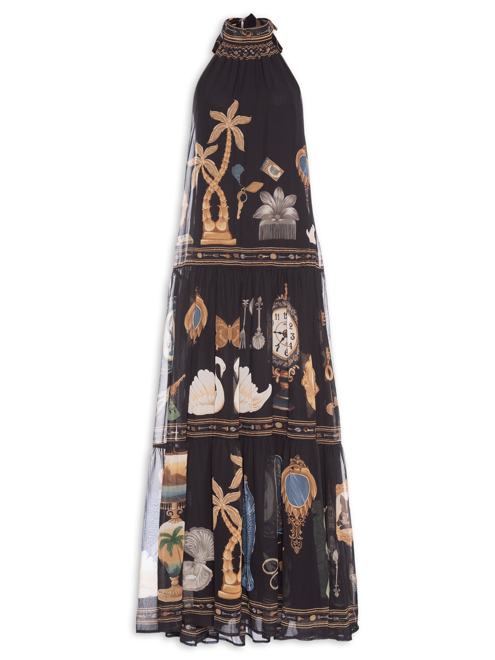 Vestido Longo Bibelô Preto Farm