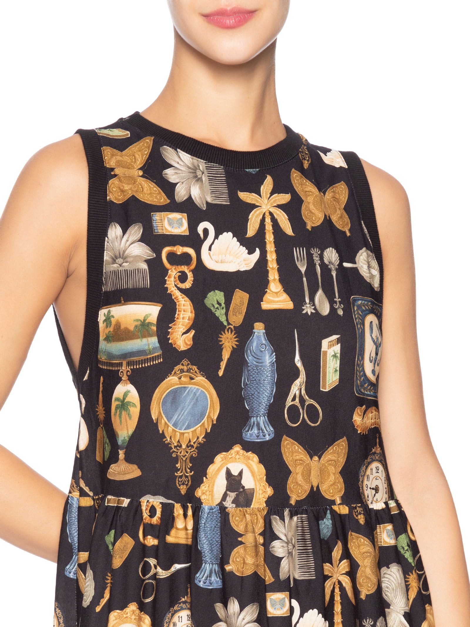 Vestido Longo Bibelô Preto Farm