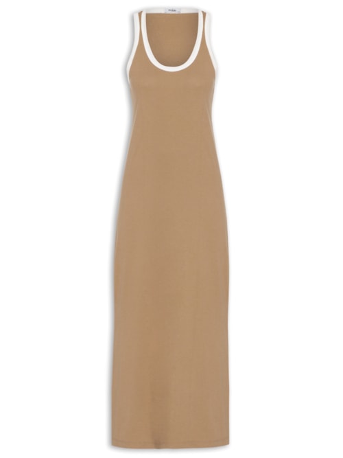 Vestido Longo Bicolor – Marrom