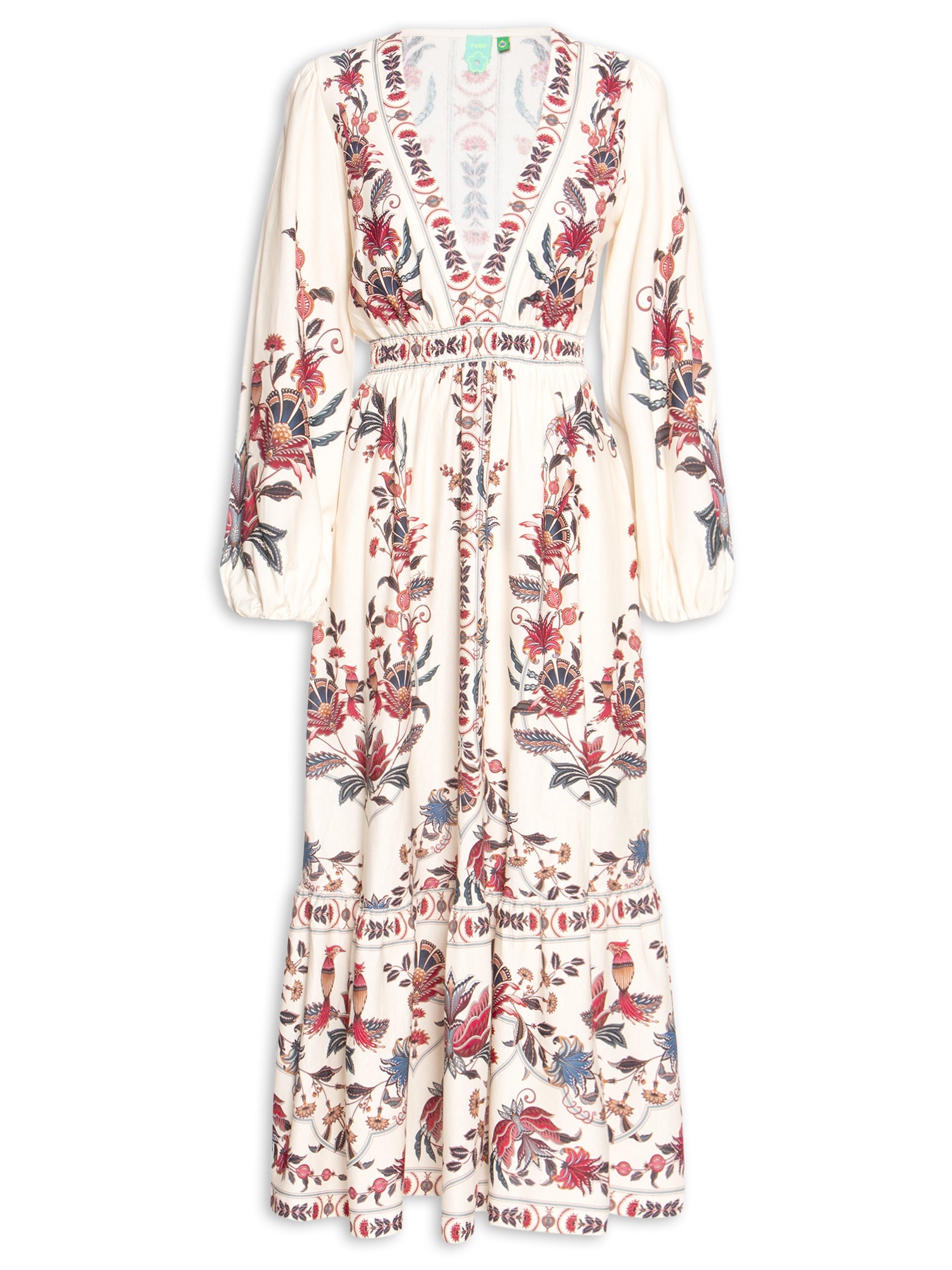 Vestido Longo Bohoflor Off White Farm