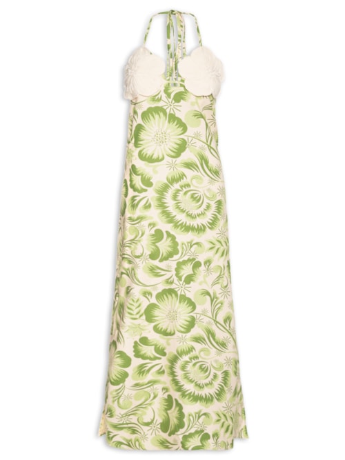 Vestido Longo Bojo Flor Corda – Verde