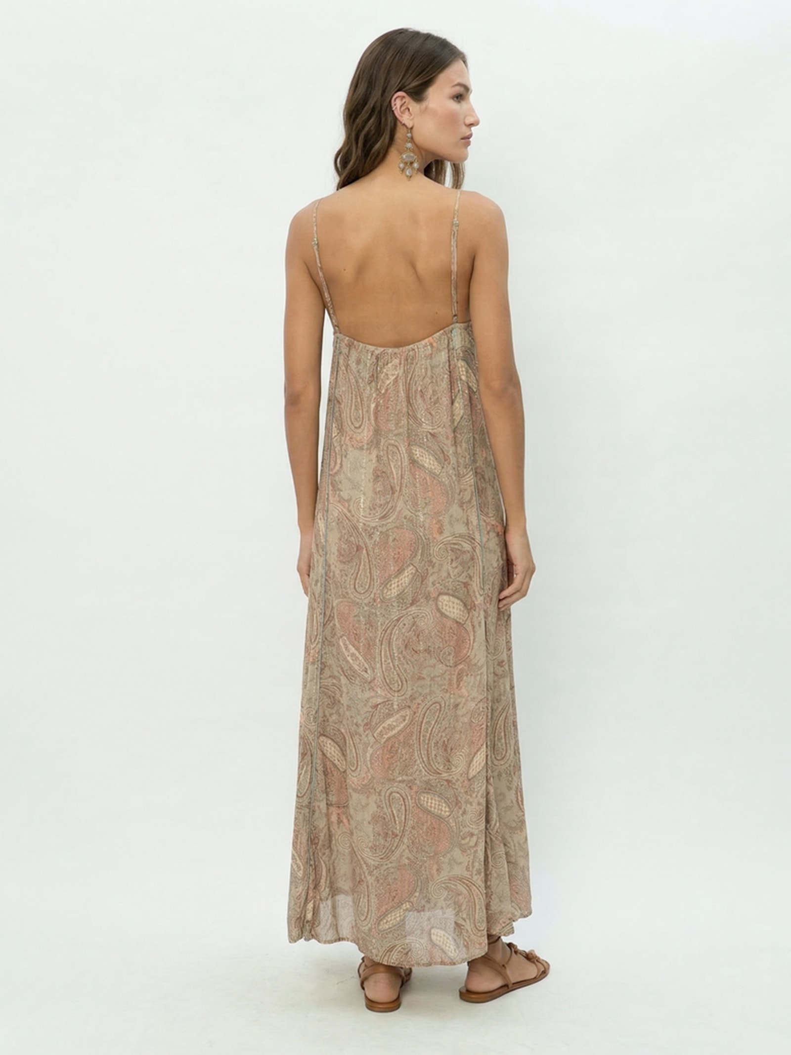 Vestido Longo Bordado Estampa Folk Rosa Maria Filó