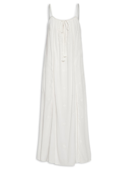 Vestido Longo Bordado Zinnia – Branco