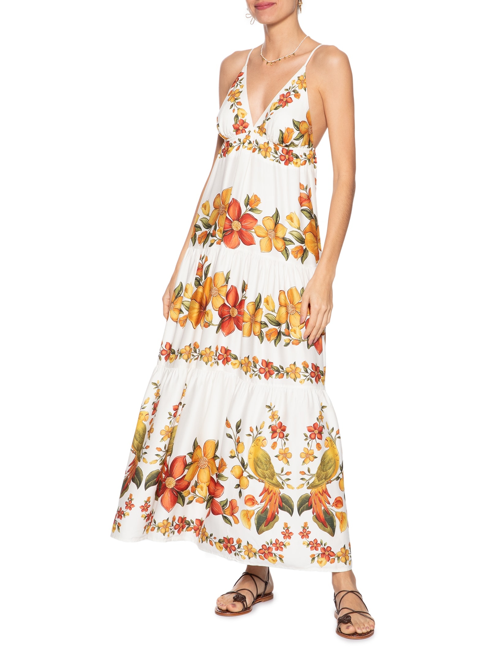 Vestido Longo Bosque Chic Branco Farm