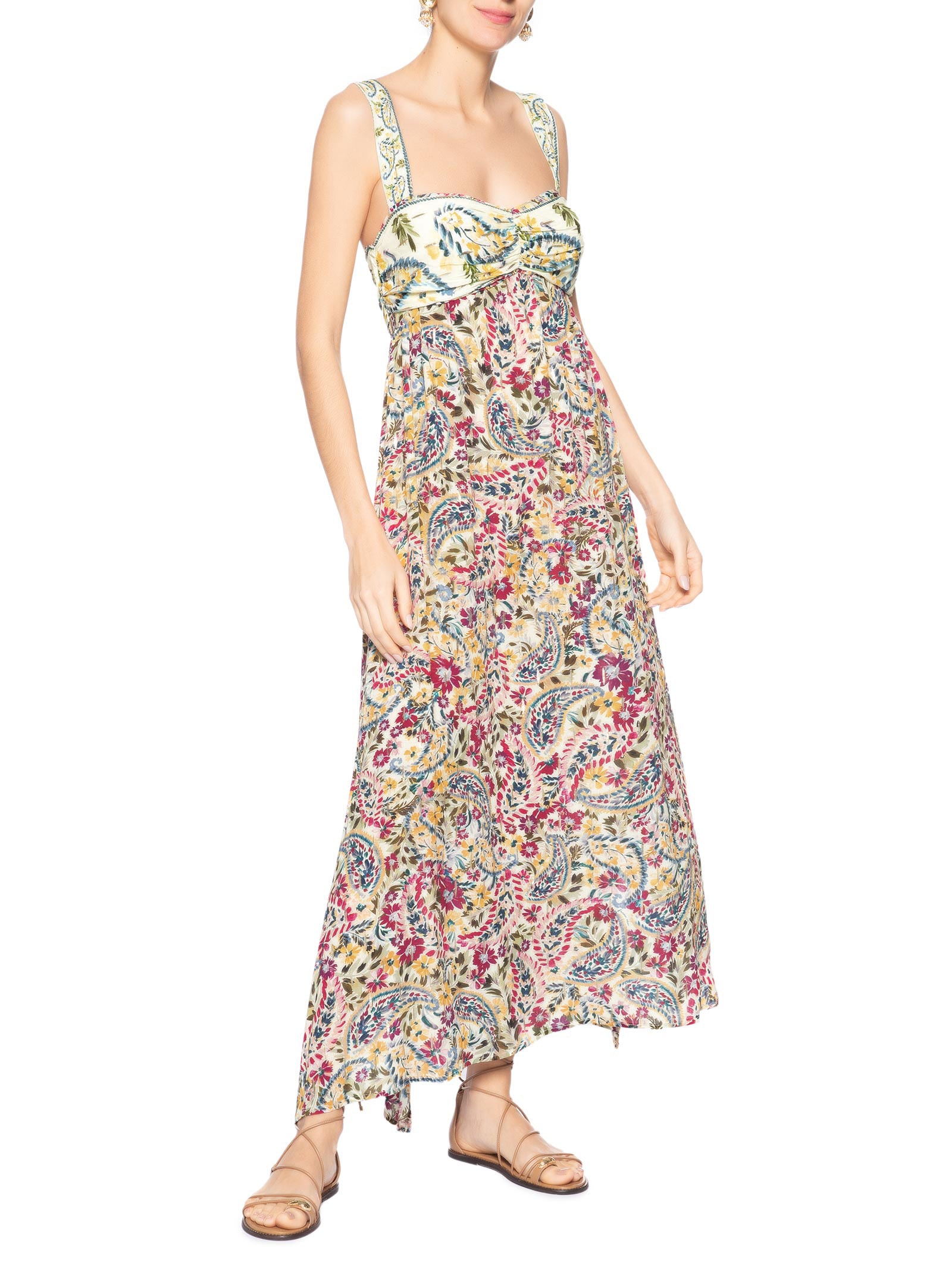 Vestido Longo Brisa De Flor Amarelo Farm